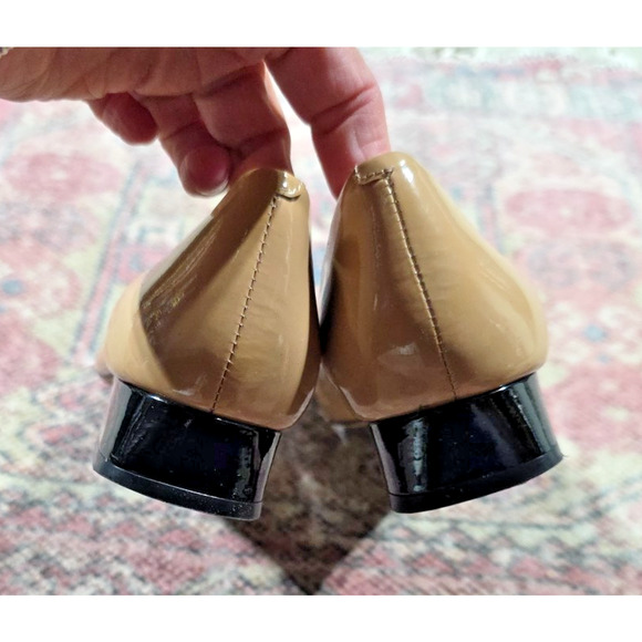 Tory Burch Gigi Pump Soft Patent Leather Heels Black/Beige Women’s Size 8.5 - Picture 2 of 7